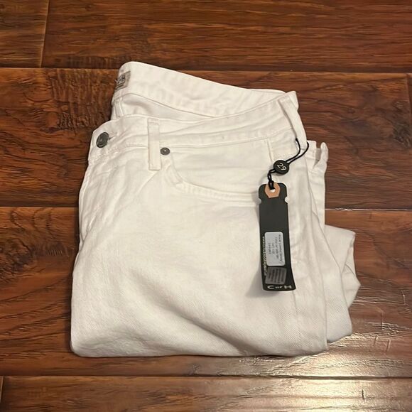 Citizens Of Humanity White Racer Lowrise Skinny Crop Jeans Summer Resort - Picture 1 of 14